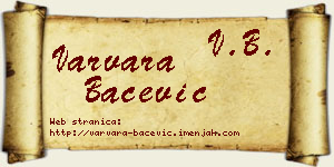 Varvara Bačević vizit kartica